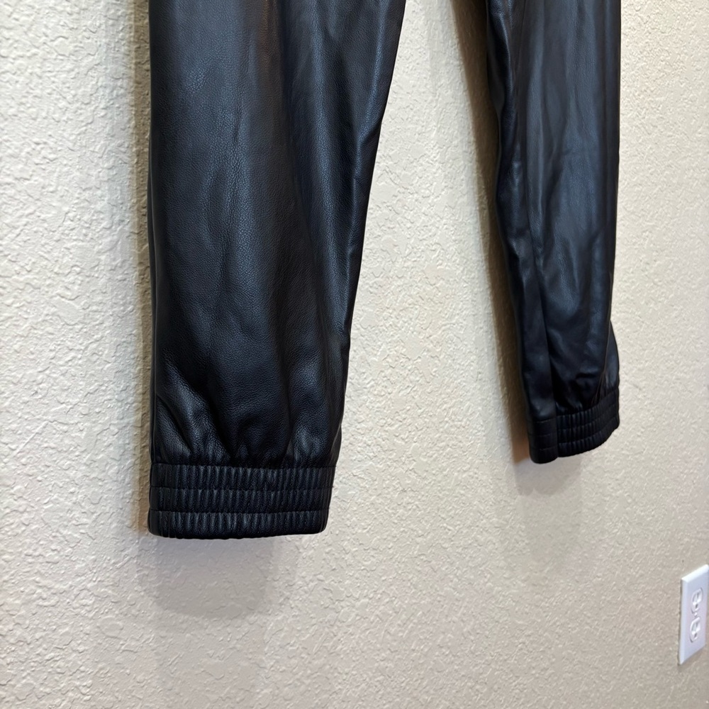 NEW Anthropologie | Avec Les Filles Black Faux Leather Drawstring Jogger Pants - Picture 13 of 15